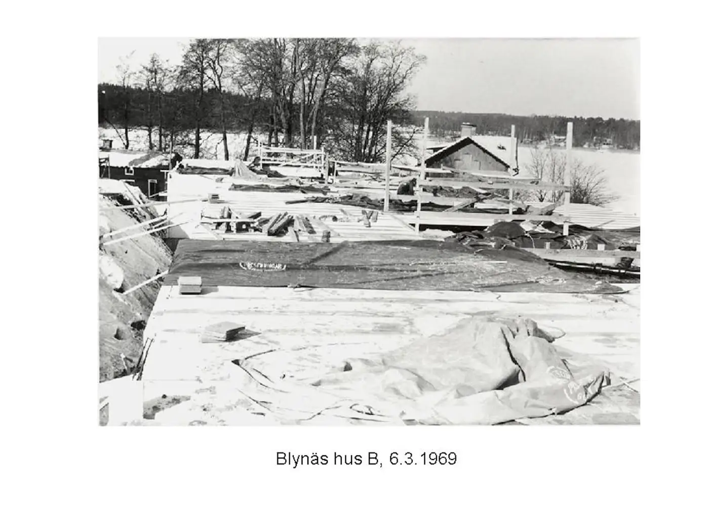 Arkivfoto från bygget av Blynäs: hus B, 6.3.1969