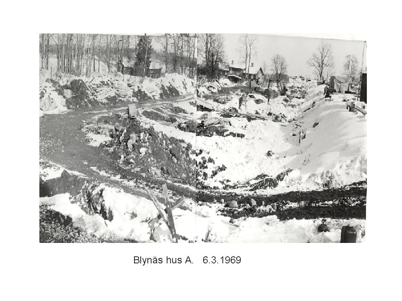 Arkivfoto från bygget av Blynäs: hus A, 6.3.1969