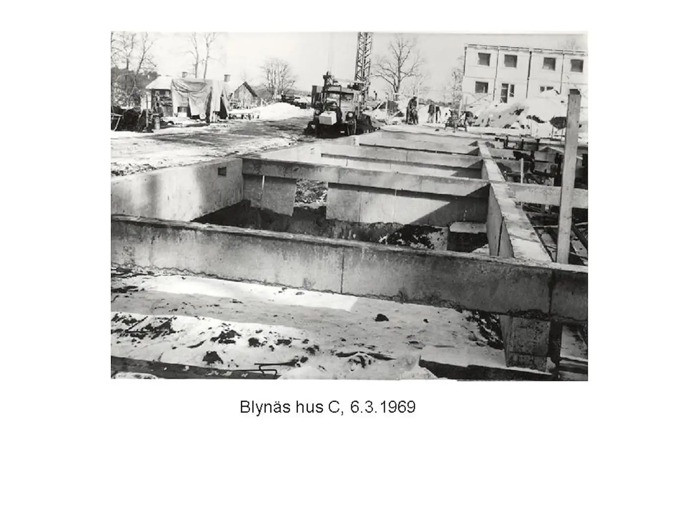 Arkivfoto från bygget av Blynäs: hus C, 6.3.1969