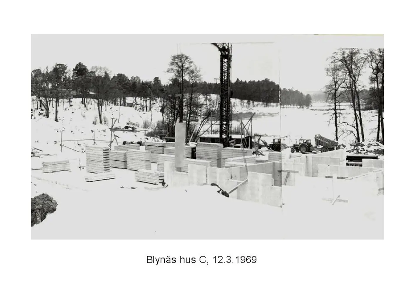 Arkivfoto från bygget av Blynäs: hus C, 12.3.1969
