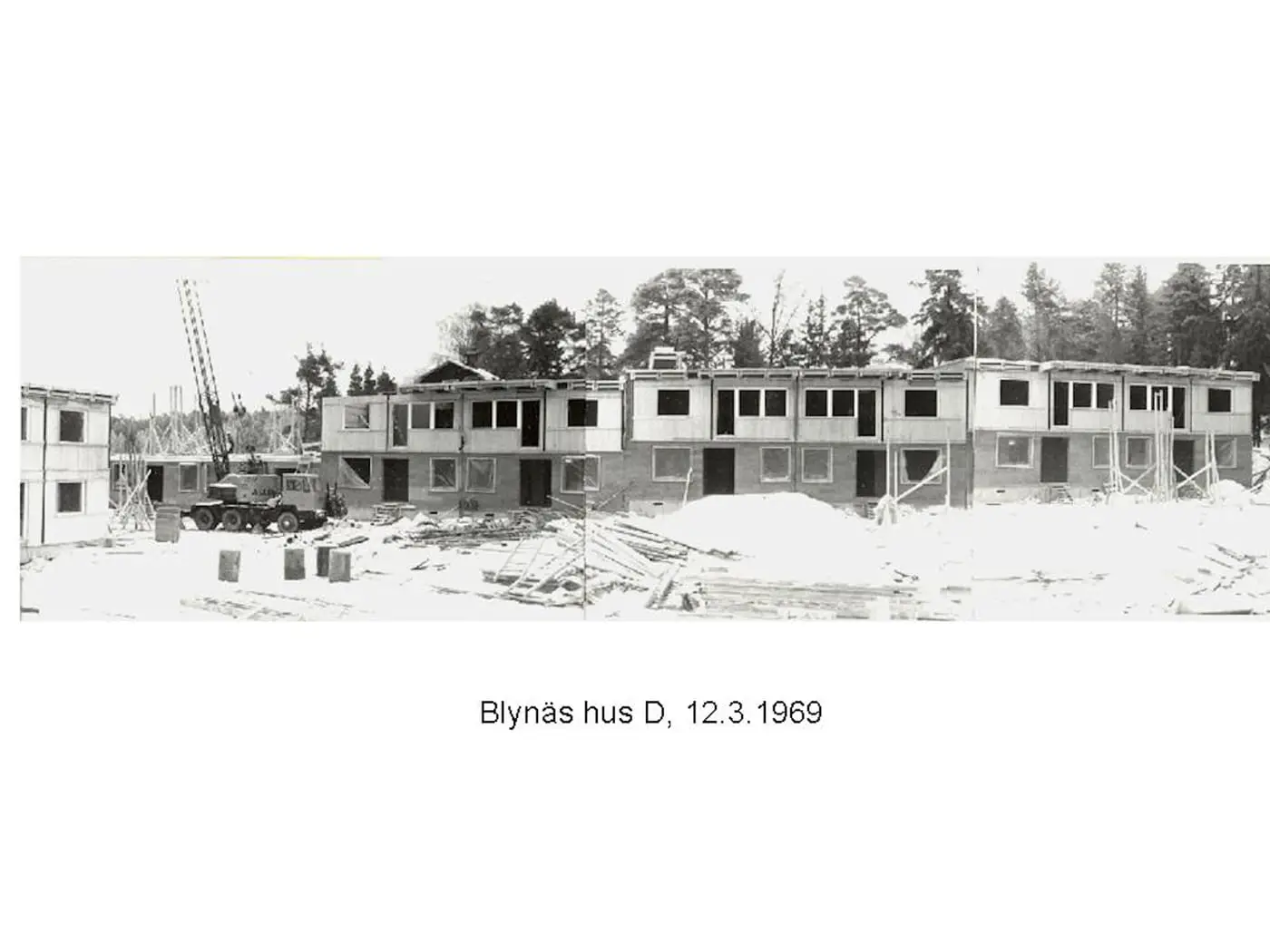 Arkivfoto från bygget av Blynäs: hus D, 12.3.1969