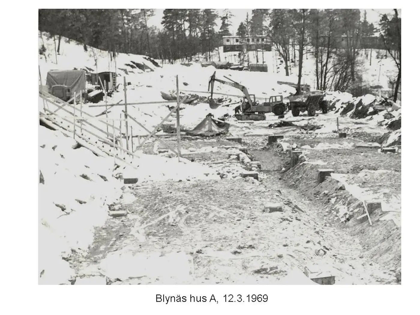 Arkivfoto från bygget av Blynäs: hus A, 12.3.1969
