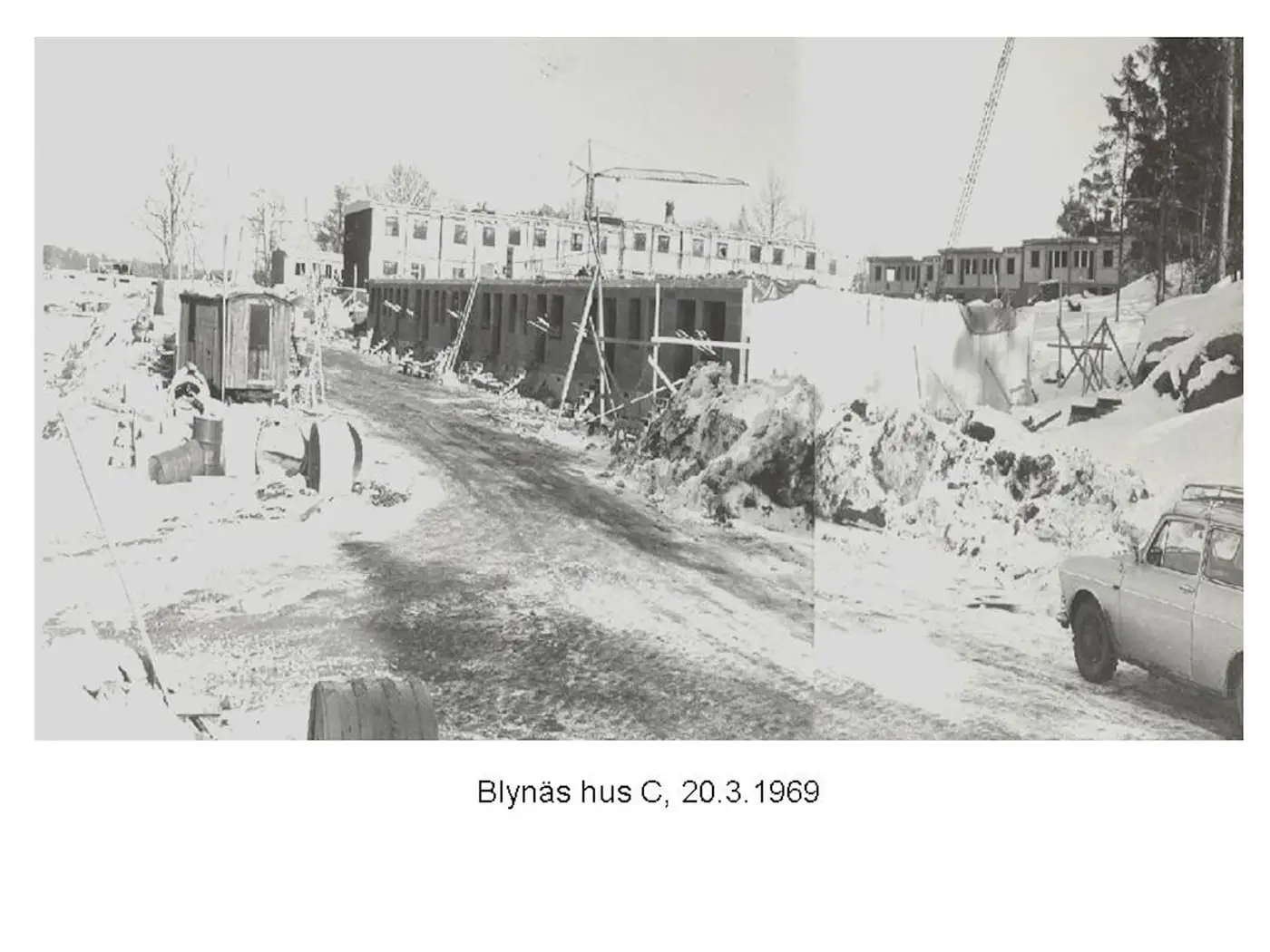 Arkivfoto från bygget av Blynäs: hus C, 20.3.1969