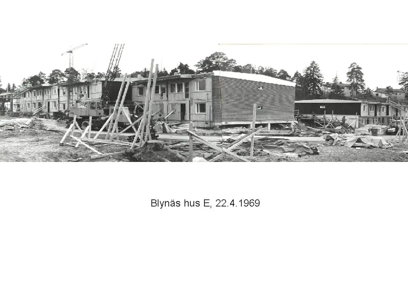 Arkivfoto från bygget av Blynäs: hus E, 22.4.1969