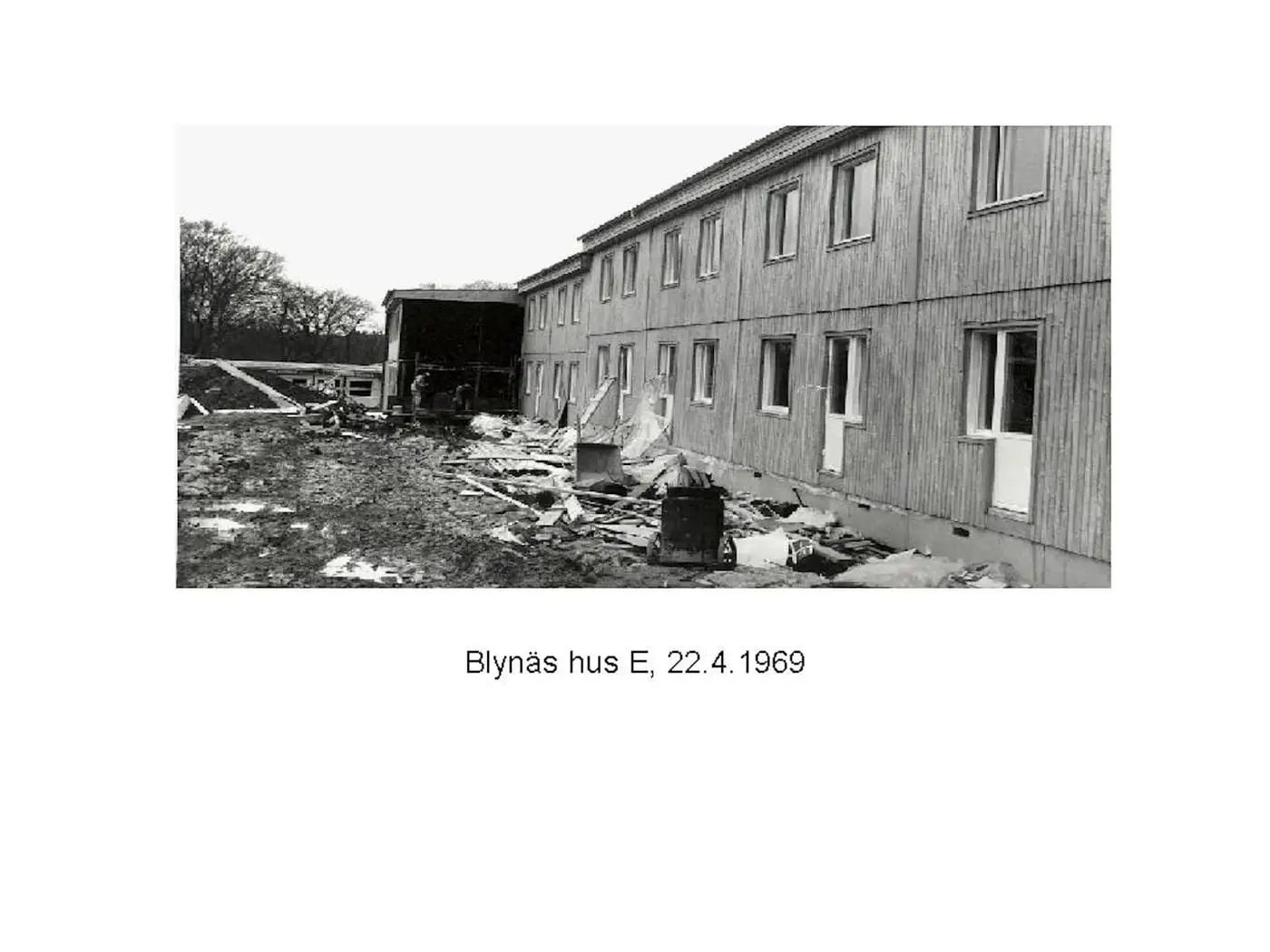 Arkivfoto från bygget av Blynäs: hus E, 22.4.1969