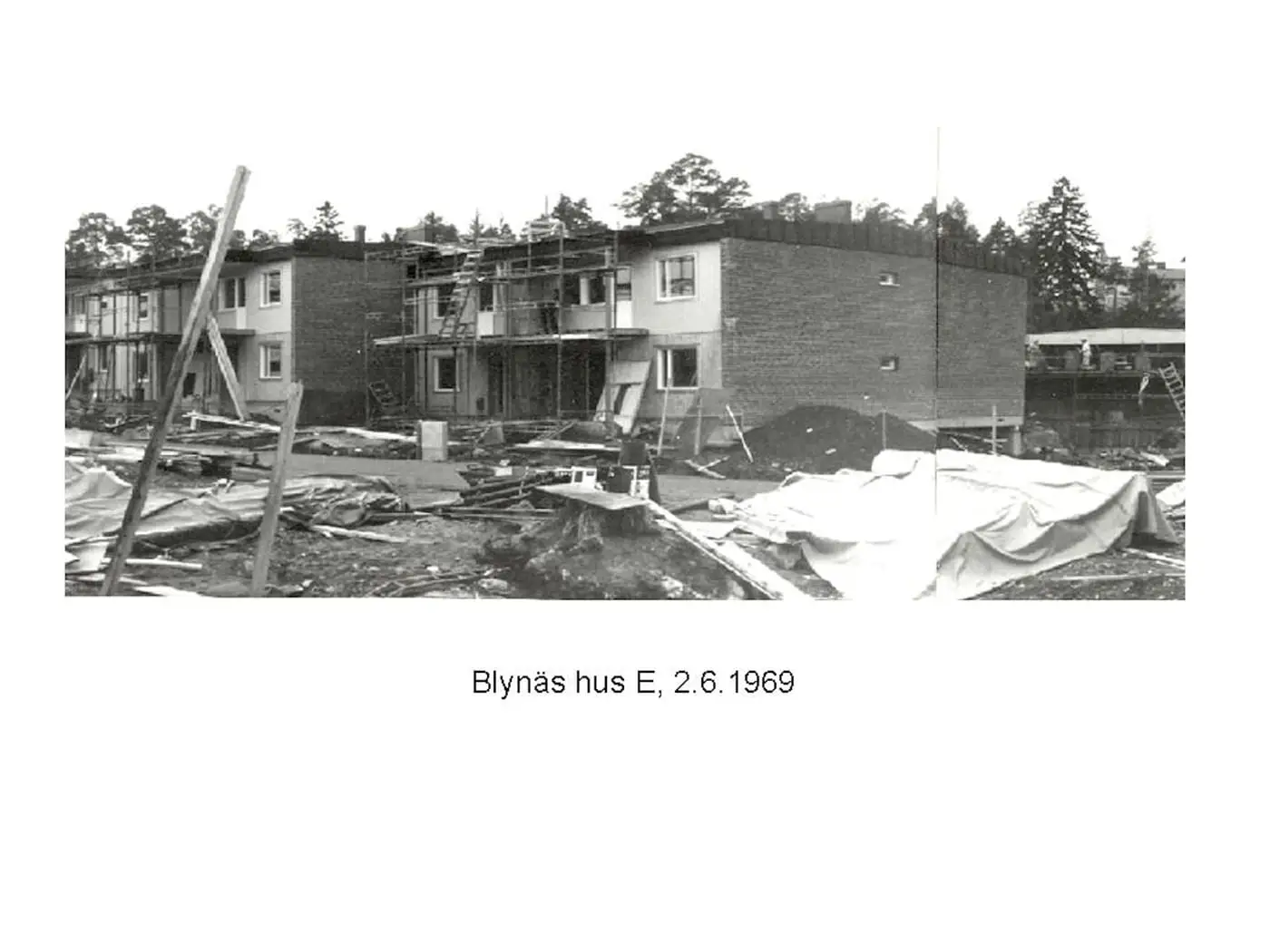 Arkivfoto från bygget av Blynäs: hus E, 2.6.1969