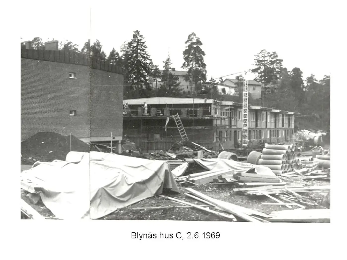 Arkivfoto från bygget av Blynäs: hus C, 2.6.1969