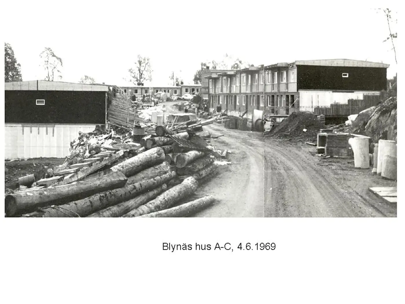 Arkivfoto från bygget av Blynäs: hus A-C, 4.6.1969