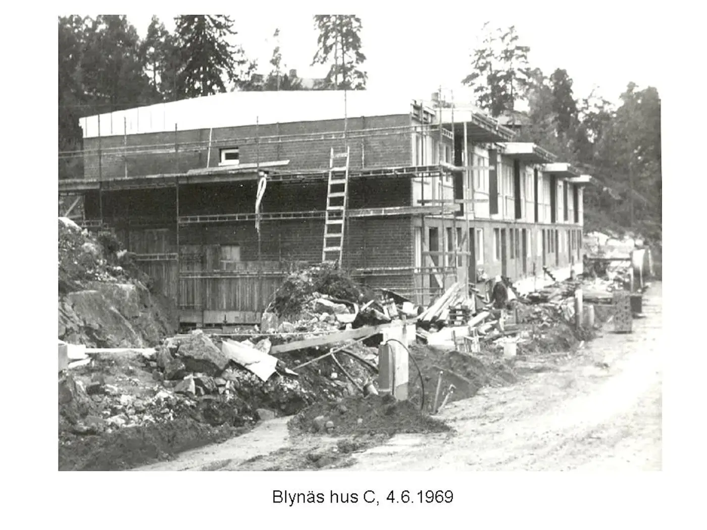 Arkivfoto från bygget av Blynäs: hus C, 4.6.1969