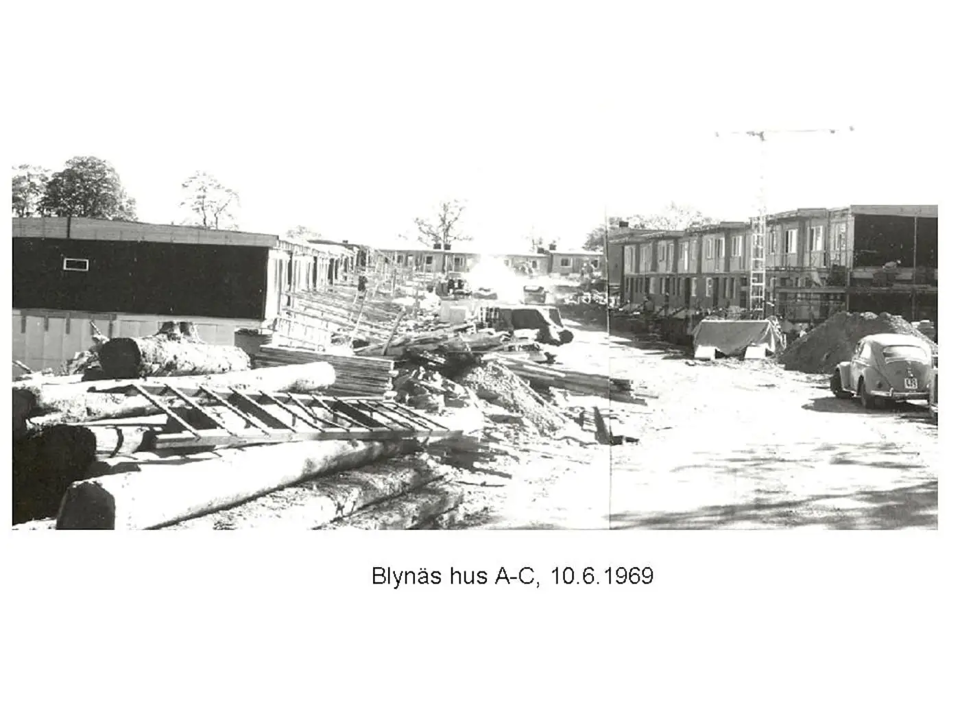 Arkivfoto från bygget av Blynäs: hus A-C, 10.6.1969