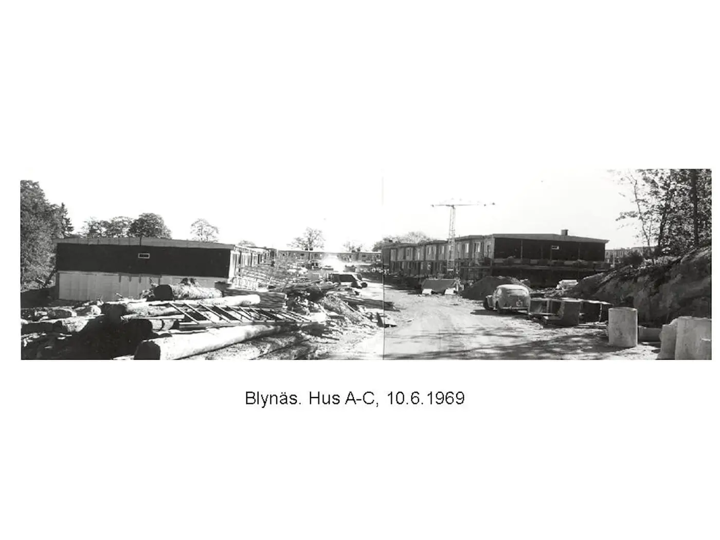 Arkivfoto från bygget av Blynäs: hus A-C, 10.6.1969