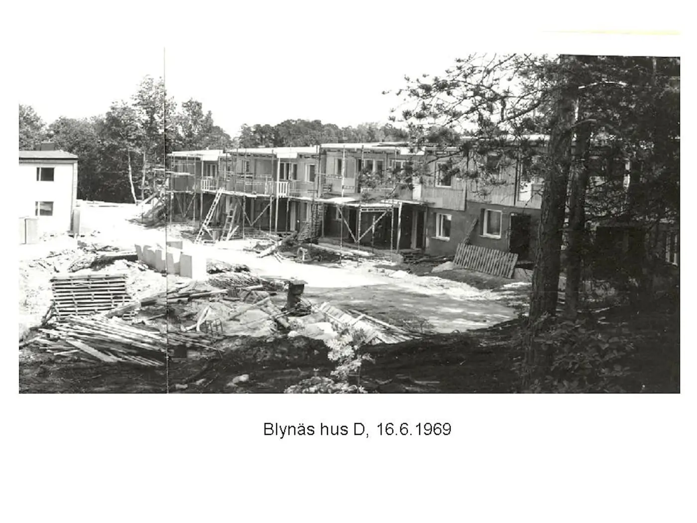 Arkivfoto från bygget av Blynäs: hus D, 16.6.1969