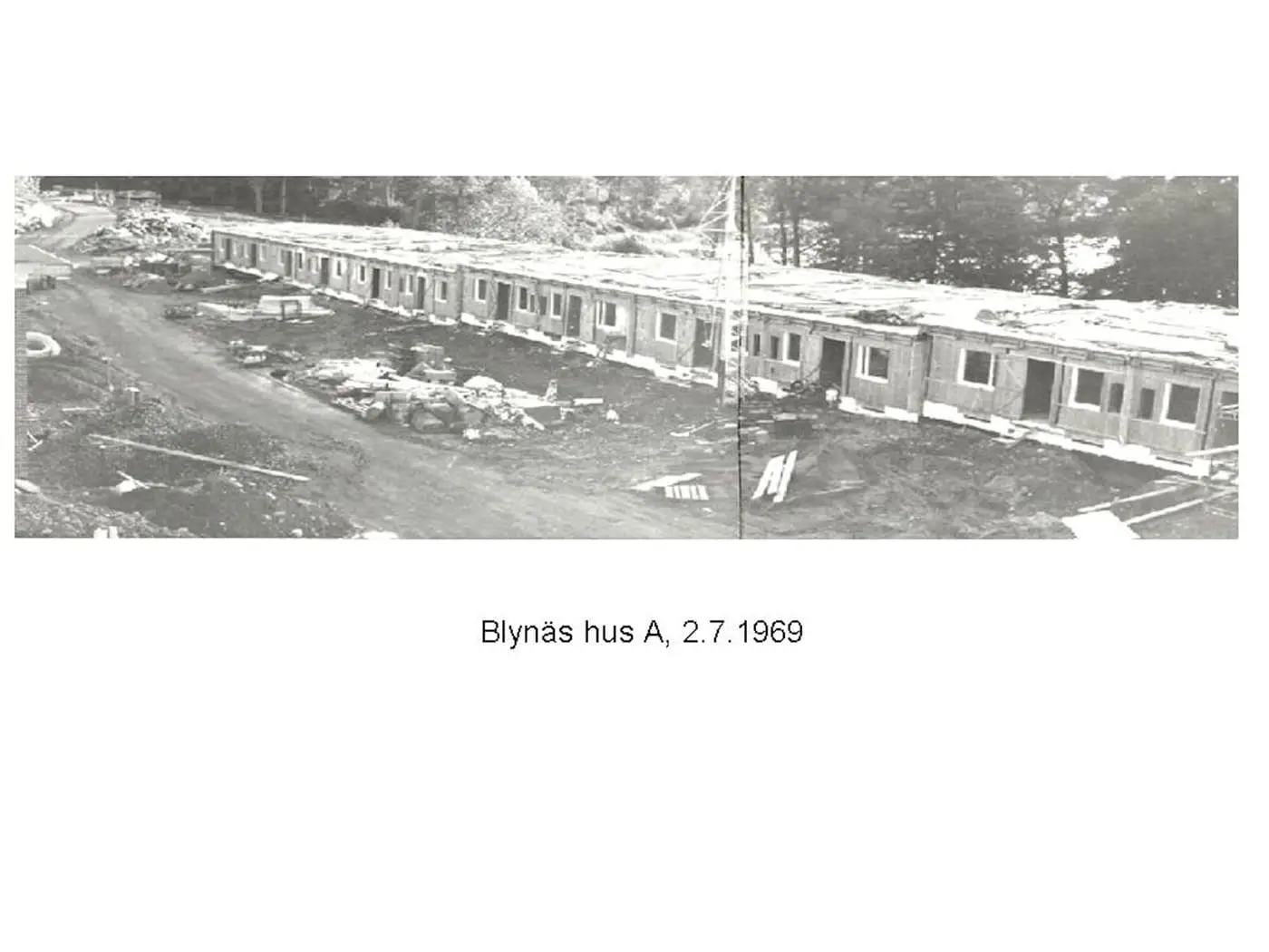 Arkivfoto från bygget av Blynäs: hus A, 2.7.1969