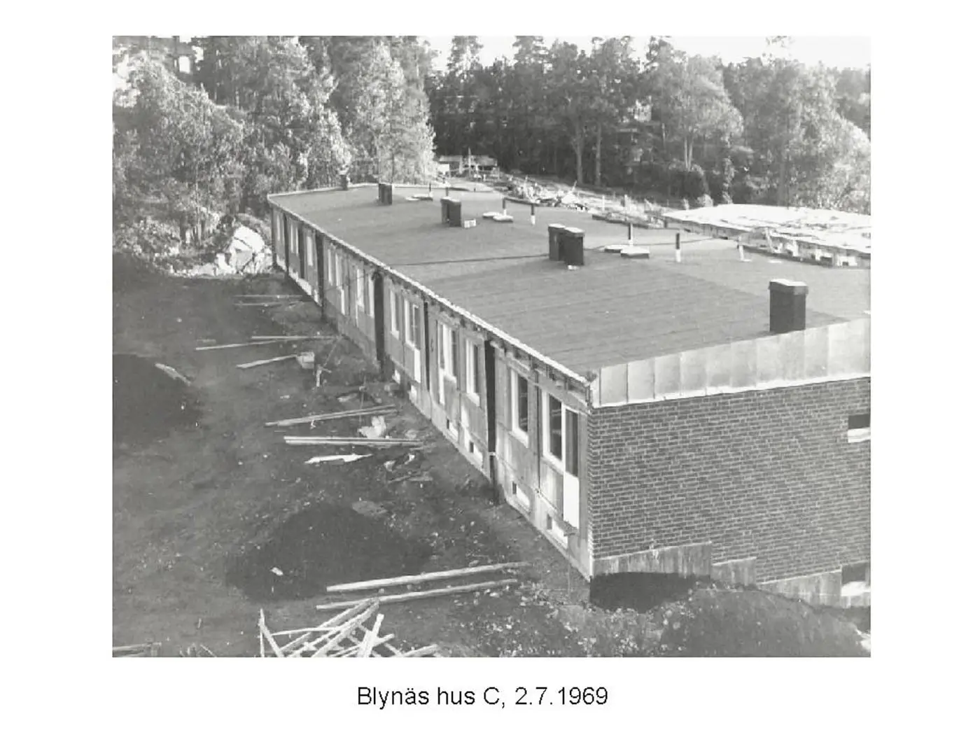 Arkivfoto från bygget av Blynäs: hus C, 2.7.1969